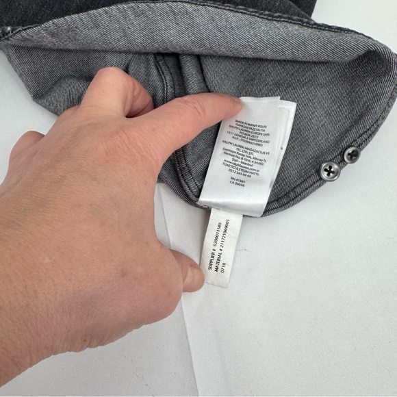 Polo Ralph Lauren Black Denim Button Up Shirt Women's Size 8 Cotton Slim Fit - Picture 12 of 13